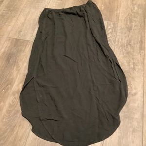Roots Olive Green Maxi Skirt with Side Slits